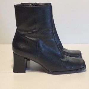 Nine West Zamir Leather Square Toe Ankle Boots 7.5